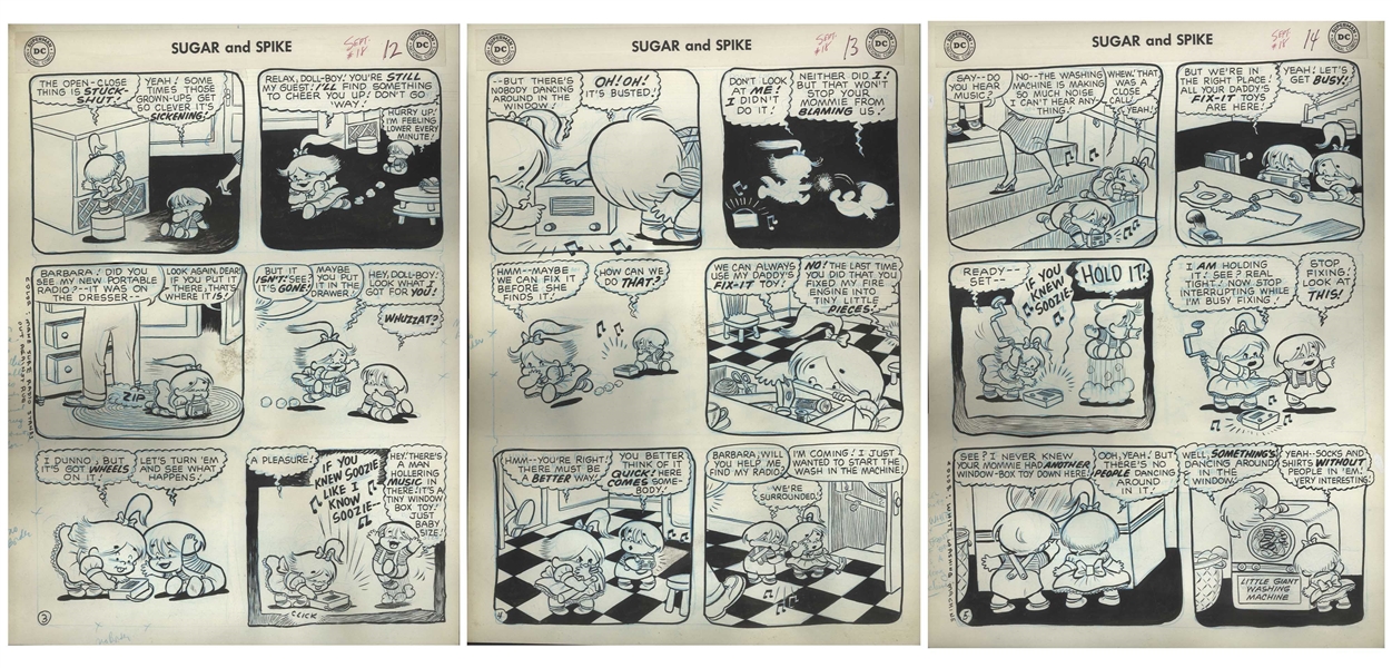 Sheldon Mayer Original Hand-Drawn ''Sugar and Spike'' Comic Book -- Complete Issue of 27 Pages From the September 1958 Issue #18 -- With ''First Crack at Nursery School'' & ''First Dream''